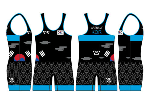 South Korea UWW 2024 Blue Freestyle Singlet (pre order)