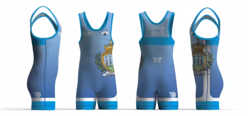San Marino UWW 2024 Blue Freestyle Singlet (pre order)