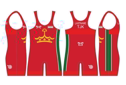 Tajikistan UWW 2024 Red Freestyle Singlet (pre order)