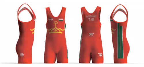 Tajikistan UWW 2024 Red Freestyle Singlet (pre order)