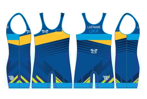 Ukraine UWW 2024 Blue Freestyle Singlet (pre order)
