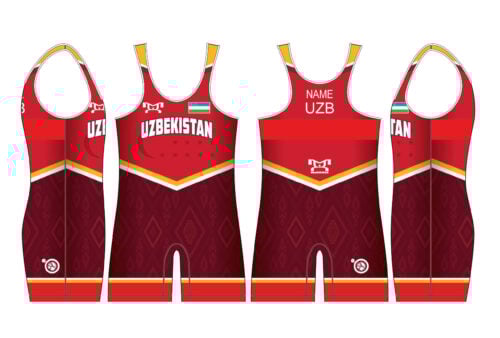Uzbekistan UWW 2024 Red Freestyle Singlet (pre order)