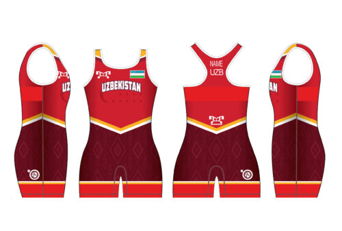 Uzbekistan UWW 2024 Women's Red Freestyle Singlet (pre order)