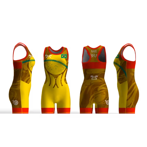 Brazil UWW 2024 Women's Red Freestyle Singlet(PRE ORDER)