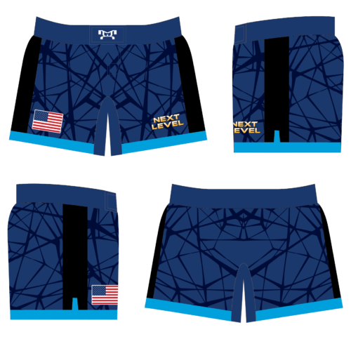 Next Level Women's BLUE Custom Fight Shorts 2024