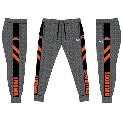 Livonia Bulldogs Custom Joggers (Heathered fabric may vary in color & texture)