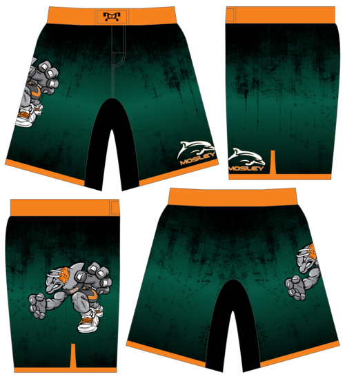 Mosley High School Green Custom Fight Shorts