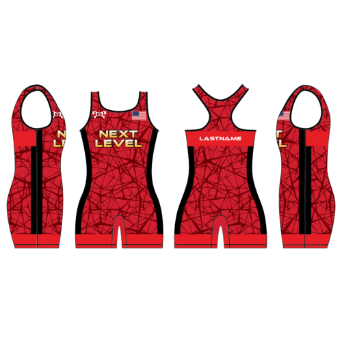 Next Level Wrestling Red Custom Women's Singlet 2024