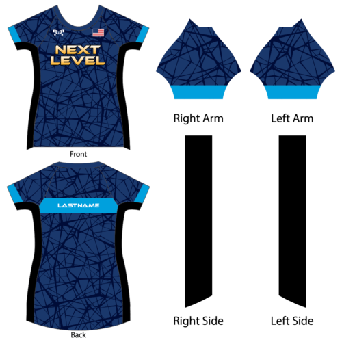 Next Level Custom Womens BLUE Compression Shirt 2024