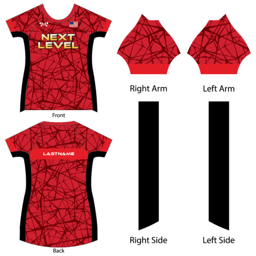 Next Level Custom Womens RED Compression Shirt 2024