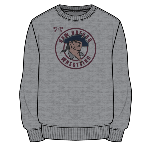 New Oxford Wrestling Sublimated Decal Grey Crewneck