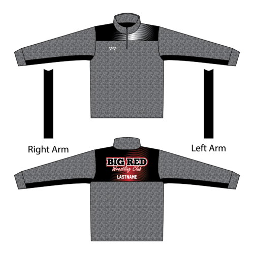 Big Red Wrestling Club Custom Heathered Quarter Zip  (Heathered fabric may vary in color & texture)