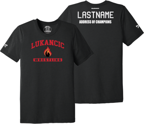 Lukancic MS Custom BLACK Address Of Champions Heat Press T Shirt