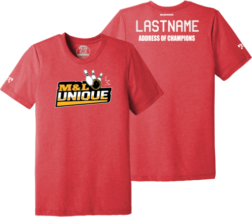 M&L Unique Bowling Custom Red Address Of Champions Heat Press T Shirt