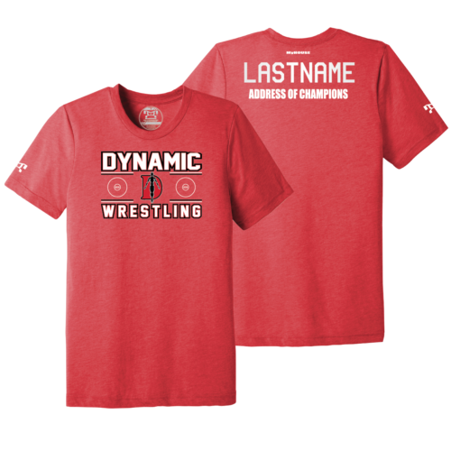 Dynamic Wrestlling Club Custom Red Address Of Champions Heat Press T Shirt
