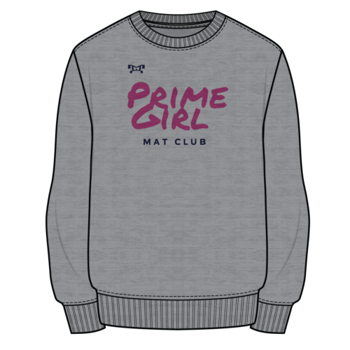 Prime Mat Club Girls Sublimated Decal Grey Crewneck