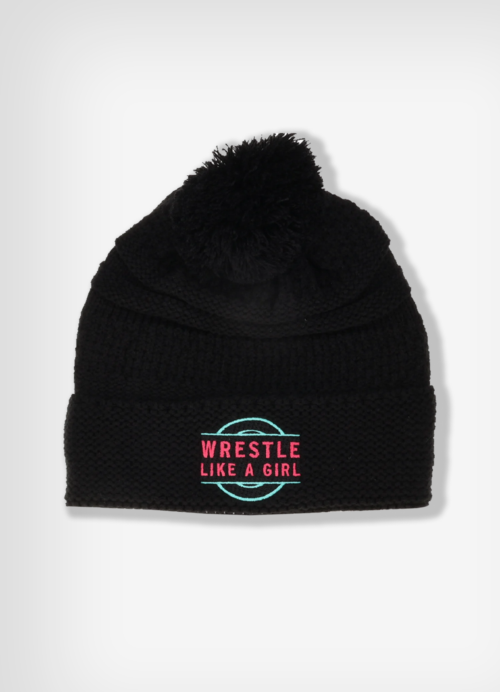 Wrestle Like A Girl Pom Pom Beanie