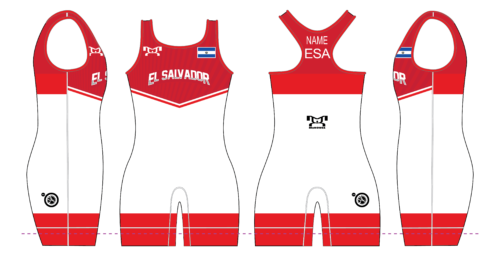 El Salvador UWW 2024 Women's Red Freestyle Singlet(PRE ORDER)