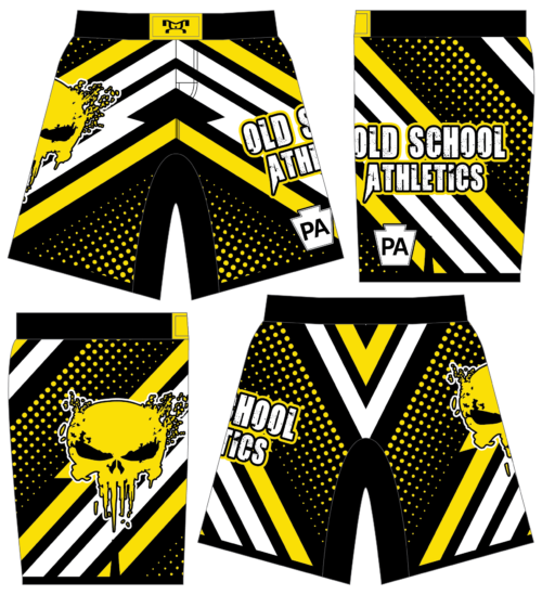 Old School Athletics Yellow Custom Fight Shorts 2024
