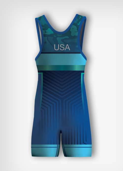 Men's Blue Suit Of Armour Freestyle Singlet - Image 2