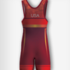 Men's Red Suit Of Armour Freestyle Singlet - Image 2