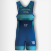 Men's UWW Blue Suit Of Armour Freestyle Singlet (LASTNAME OPTION)