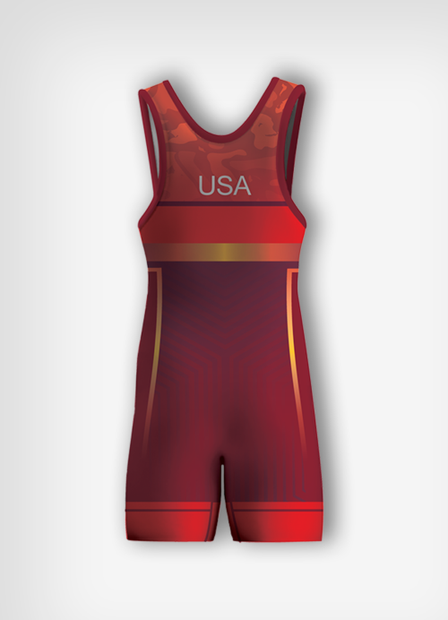 Men's Red Suit Of Armour Freestyle Singlet - Image 2