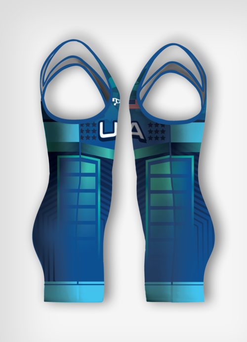 Men's Blue Suit Of Armour Freestyle Singlet - Image 3