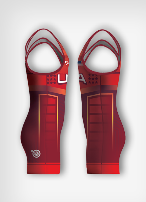 Men's UWW Red Suit Of Armour Freestyle Singlet (LASTNAME OPTION) - Image 3
