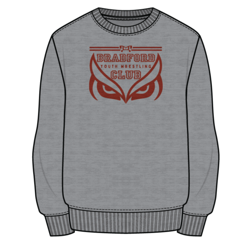 Bradford Youth Wrestling  Sublimated Decal Grey Crewneck