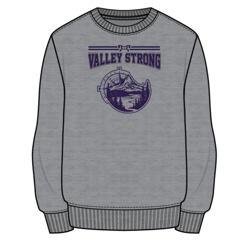 Nooksack Valley Sublimated Decal Grey Crewneck