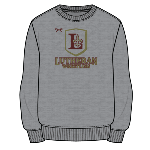 LUTHERAN HIGH SCHOOL Sublimated Decal Grey Crewneck
