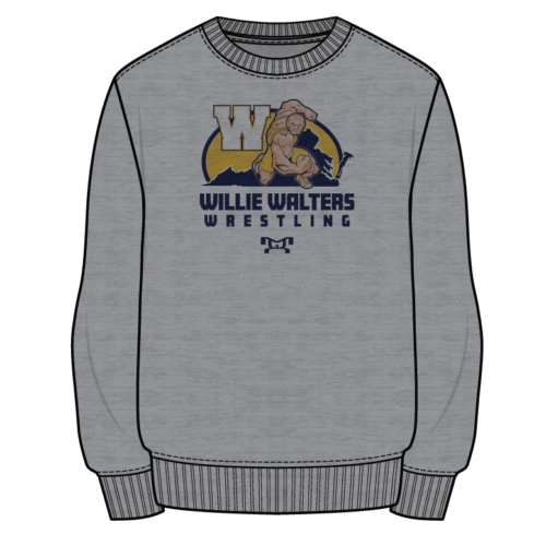 Willie Walters Wrestling Club Sublimated Decal Grey Crewneck