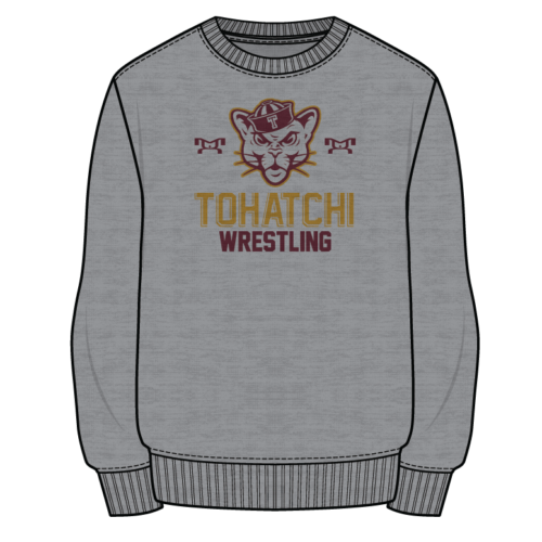 Tohatchi Wrestling Sublimated Decal Grey Crewneck