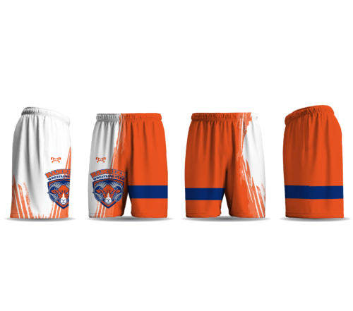 Rambler Wrestling Club ORANGE & WHITE Custom Mesh Shorts 2024