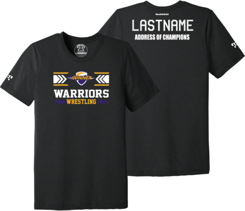 Winner Youth Wrestling Club Custom Black Address Of Champions Heat Press T Shirt