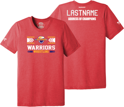 Winner Youth Wrestling Club Custom Red Address Of Champions Heat Press T Shirt