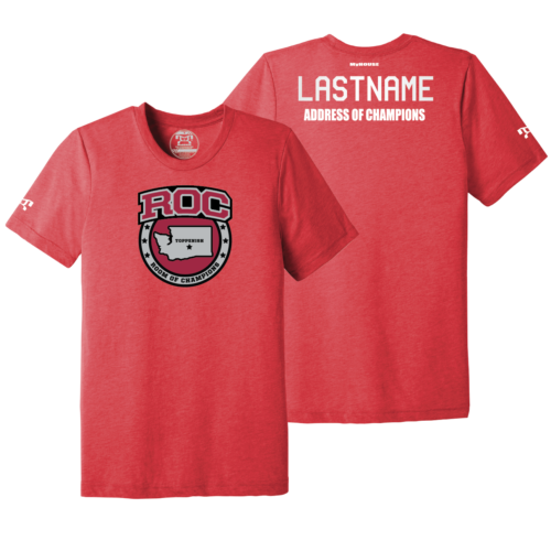 Toppenish High School Custom Red Address Of Champions Heat Press T Shirt