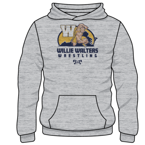 Willie Walters Wrestling Club Custom Sublimated Decal Grey Hoodie