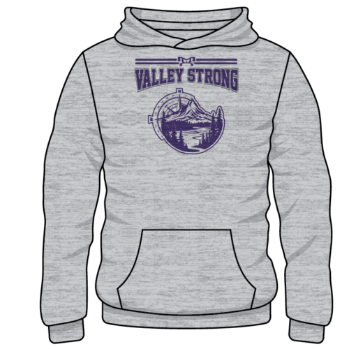 Nooksack Valley  Custom Sublimated Decal Grey Hoodie