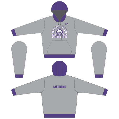 Wilmington Wrestling Club Grey Sublimated  Hoodie