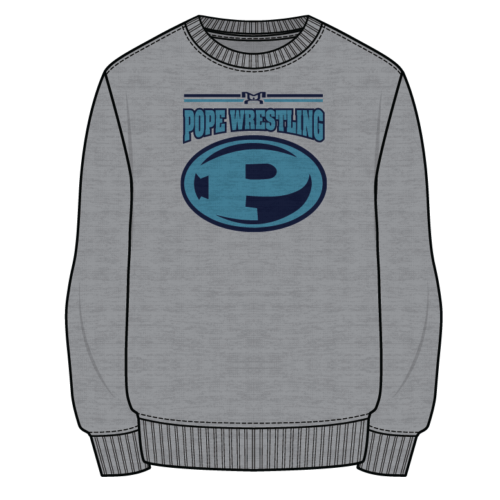 Pope Jr Wrestling Club Sublimated Decal Grey Crewneck