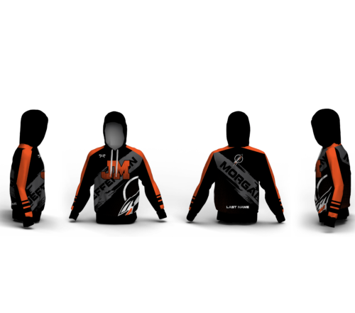 Jefferson Morgan Grey, Black & Orange Sublimated  Hoodie 2024