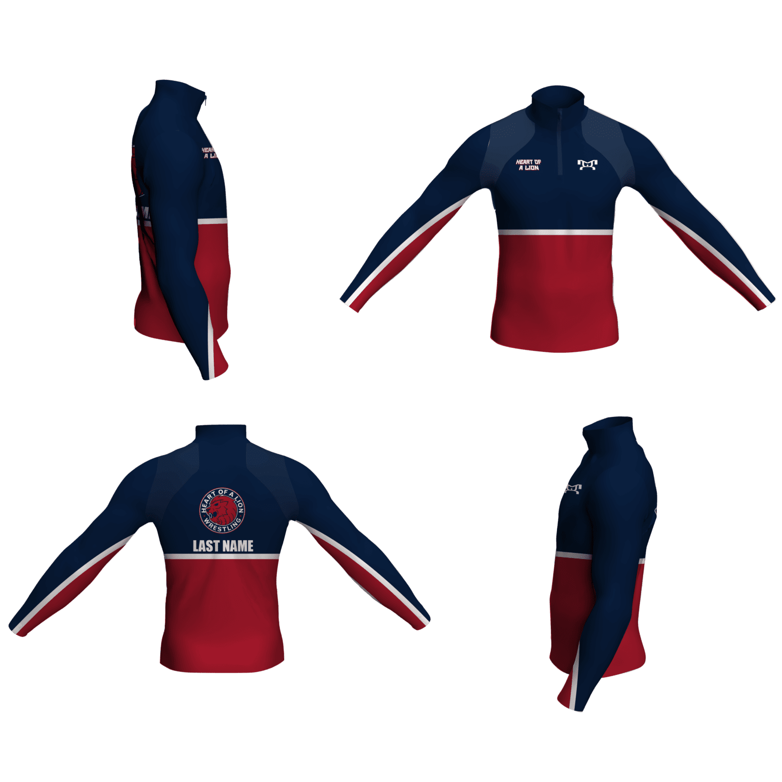 HEART OF A LION Custom Quarter Zip 2024 MyHOUSE Sports Gear