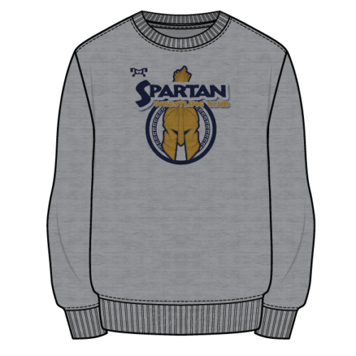 Spartan Wrestling Club-IL Sublimated Decal Grey Crewneck