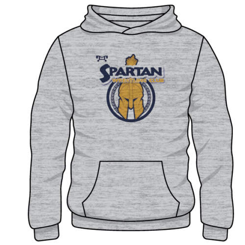 Spartan Wrestling Club-IL Custom Sublimated Decal Grey Hoodie