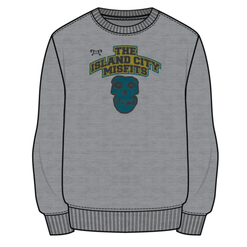 The Island City Misfits Sublimated Decal Grey Crewneck