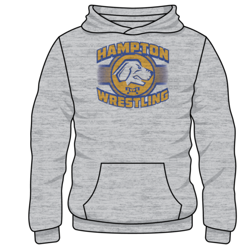 HAMPTON Custom Sublimated Decal Grey Hoodie 2024