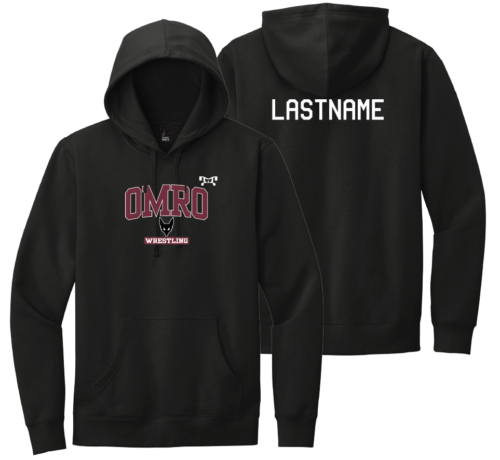 Omro Youth Wrestling Heat Press Black Hoodie
