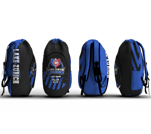 Lake Zurich Wrestling Club Black Mesh Sublimated Custom Gear Bag 2024